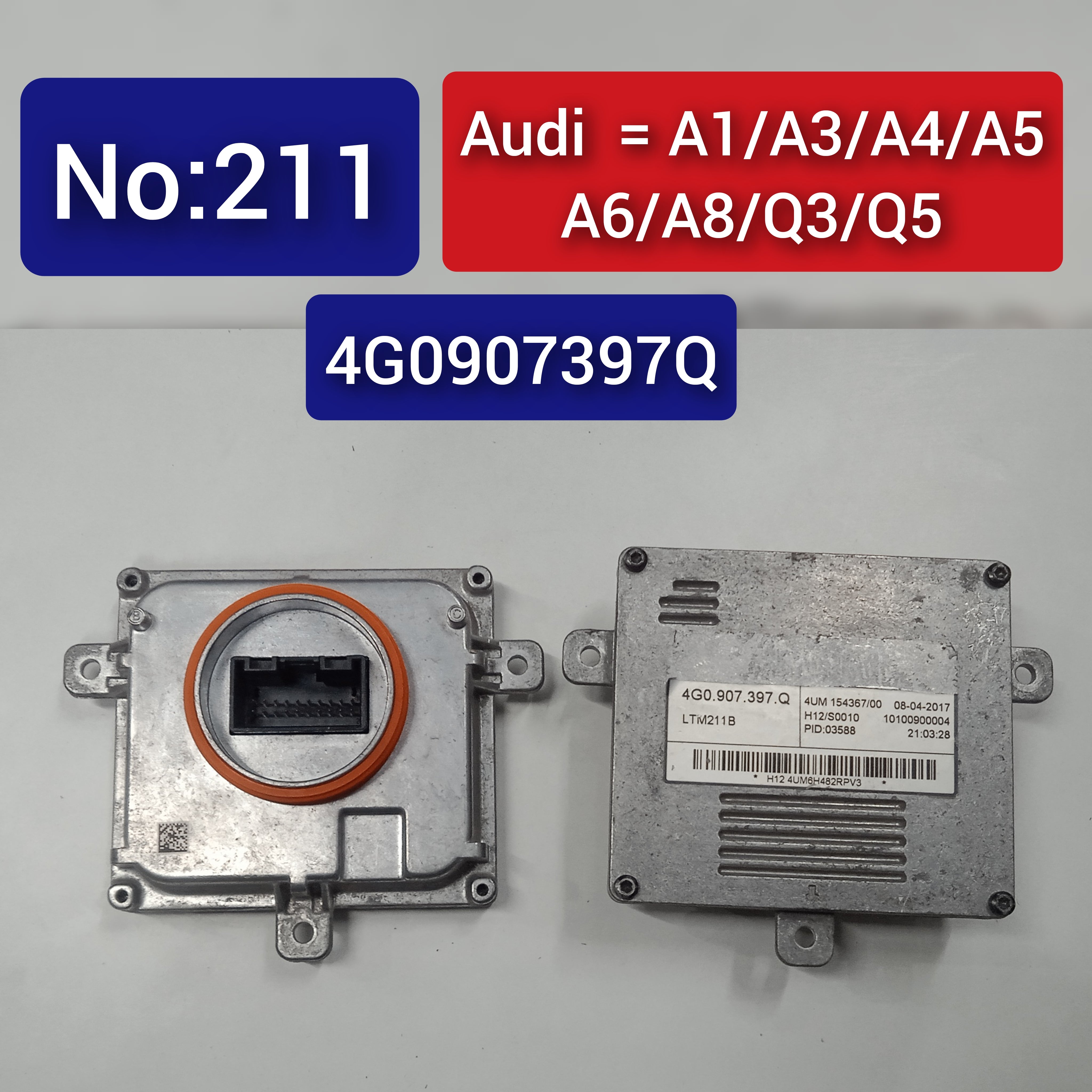 LED Headlight Ballast Control Module 4G0907397Q Compatible With AUDI A3 A4 A5 A6 A7 A8 Q3 Q5 & SKODA RAPID (NA2) SUPERB III (3V3) Tag-BL-211