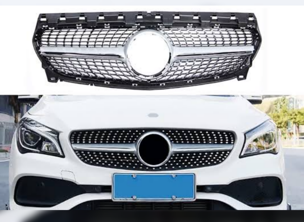 CLA Diamond Silver Chrome Show Grill Compatible With Mercedes Benz E-Class  W213 (2013-2019) Tag 133