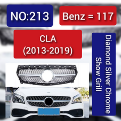 Benz = 117 CLA Diamond Silver Chrome Show Grill (2013-2019) Tag 213