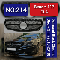 Diamond Black Chrome Show Grill Compatible With Mercedes Benz  CLA  C117   (2013-2019) Tag 214