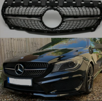 Diamond Black Chrome Show Grill Compatible With Mercedes Benz  CLA  C117   (2013-2019) Tag 214