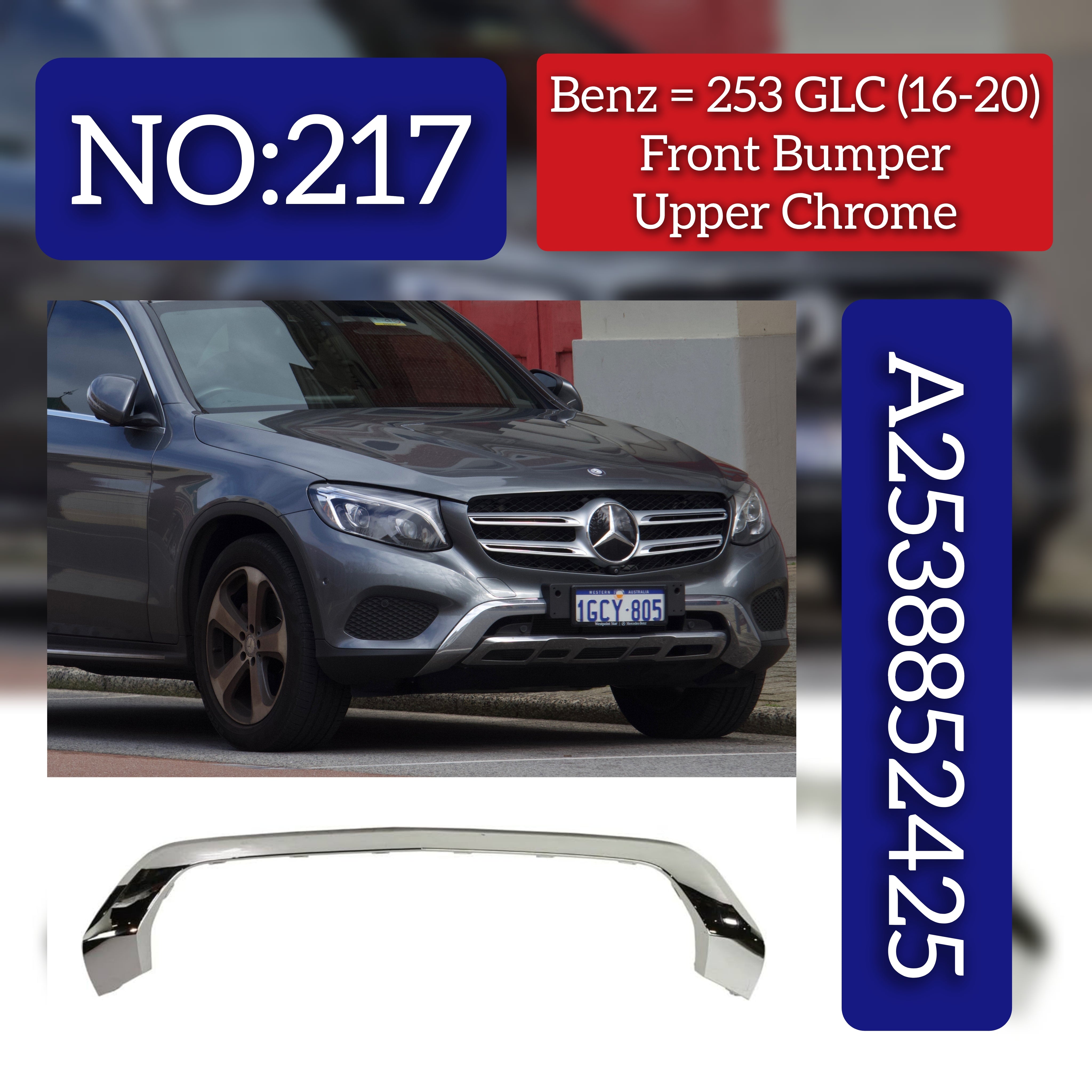 Front Bumper Face Bar Trim Molding Step Pad  2538852425 Compatible With MERCEDES-BENZ GLC (X253) Tag No.217