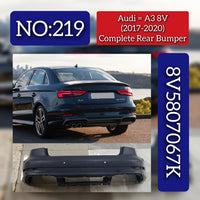 Rear Upper Bumper 8V5807067K 8V5807067KGRU Compatible With AUDI A3 Convertible (8V7, 8VE) | A3 / S3, A3 Limousine (8VS, 8VM) | A3 / S3 (2017-2020) Tag No.219