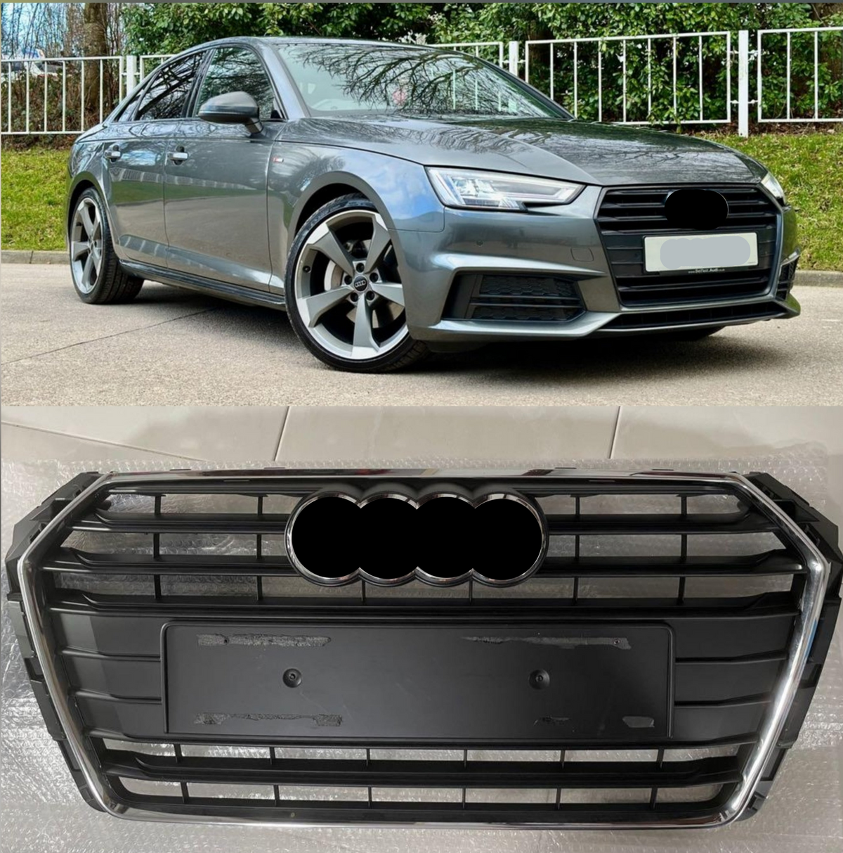 Show Grill  Compatible With Audi A4 B9(2017-19) Matt Black  Tag 21