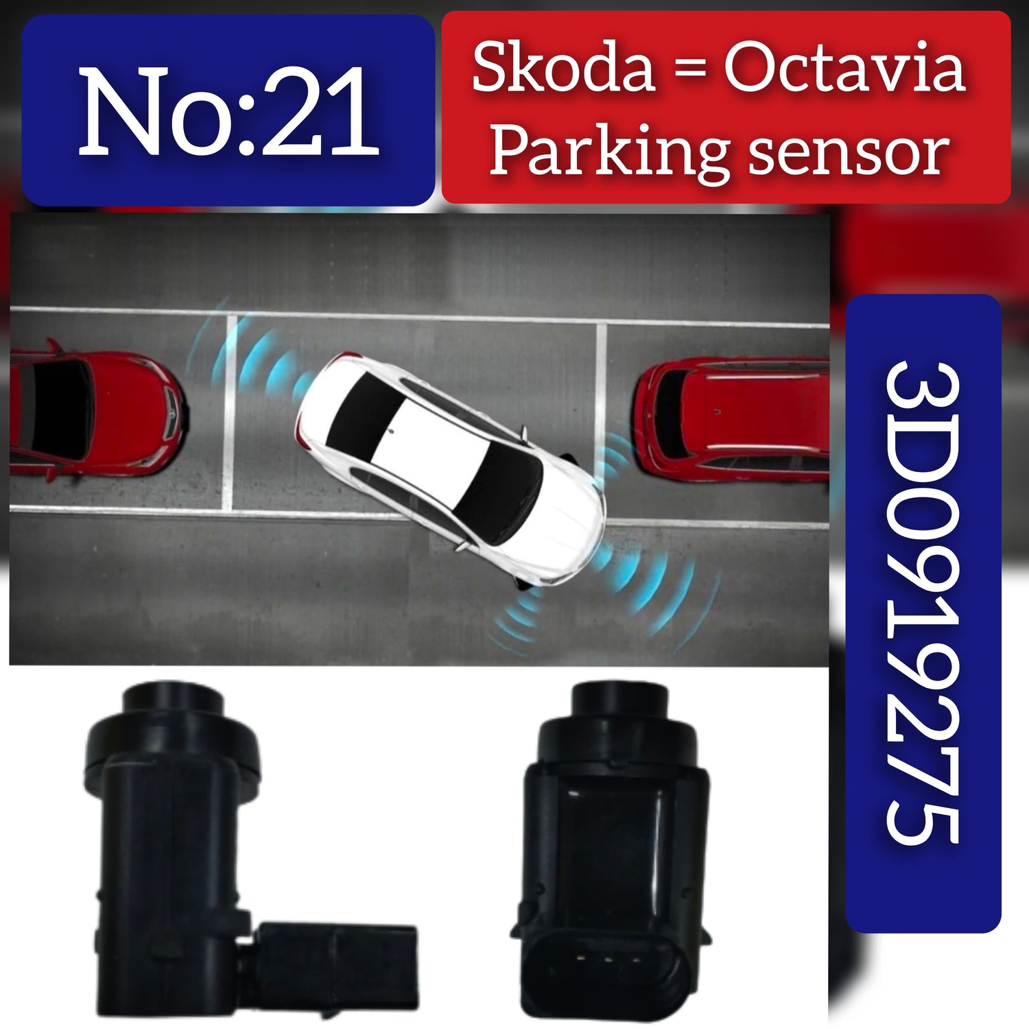 Parking Distance Control Sensors 3D0919275 Compatible With  SKODA OCTAVIA I 1U2 & VW JETTA III 1K2 Tag-PS-21