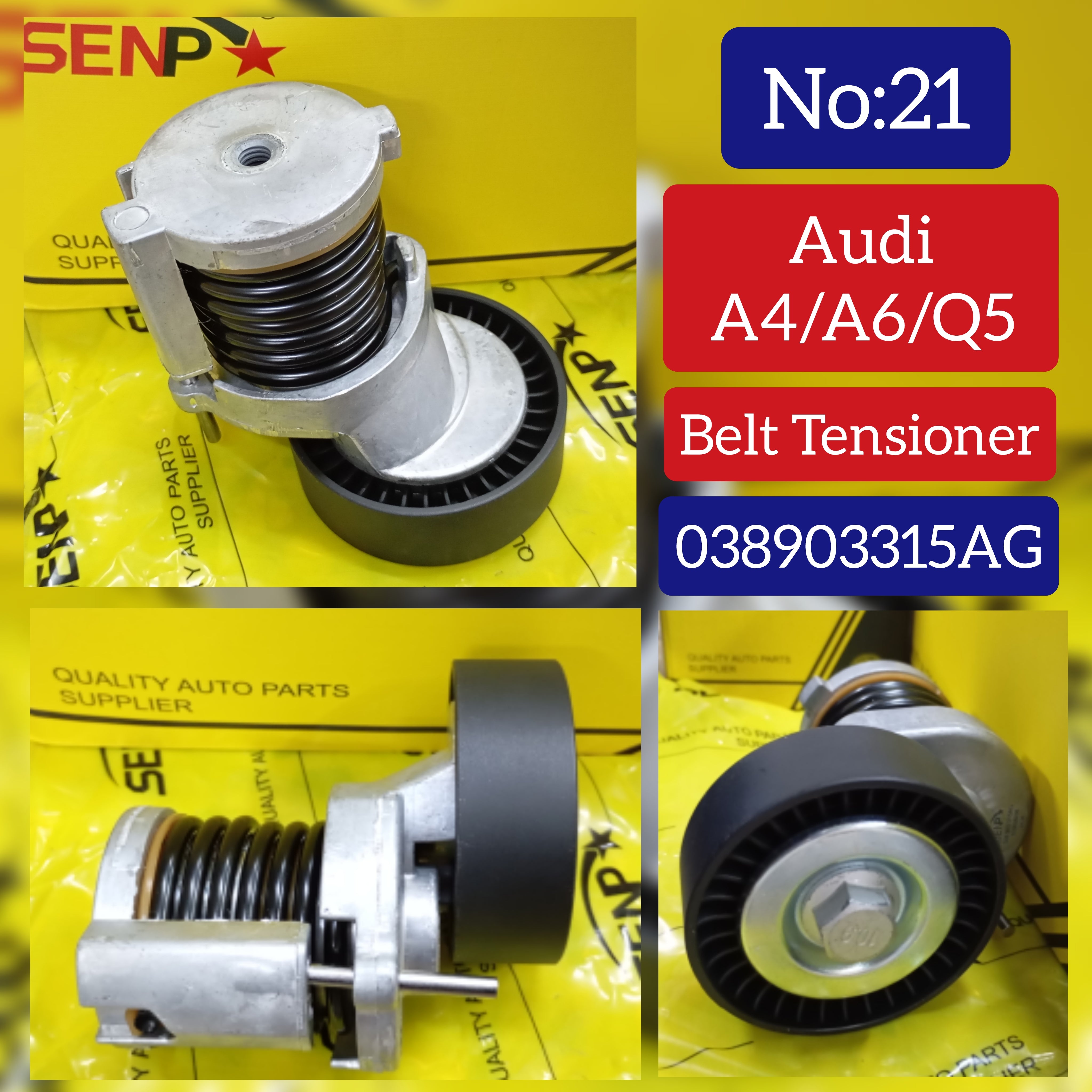 Belt Tensioner With Pulley 038903315AH 038903315AG Compatible With AUDI A4 8K