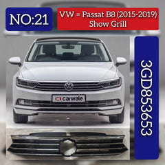 Front Bumper Show Grill 3GD853653 Compatible With Volkswagen PASSAT B8 (362) Tag No.21