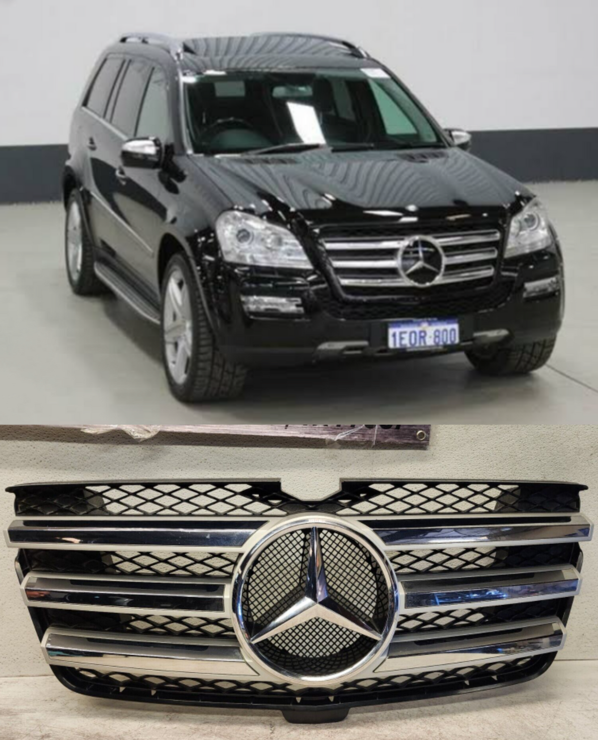 AMG Silver Triple Chrome Show Grill  Compatible With  Mercedes  Benz GL-Class W164  Tag 142