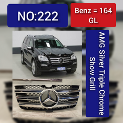 Benz = 164 GL AMG Silver Triple Chrome Show Grill Tag 222