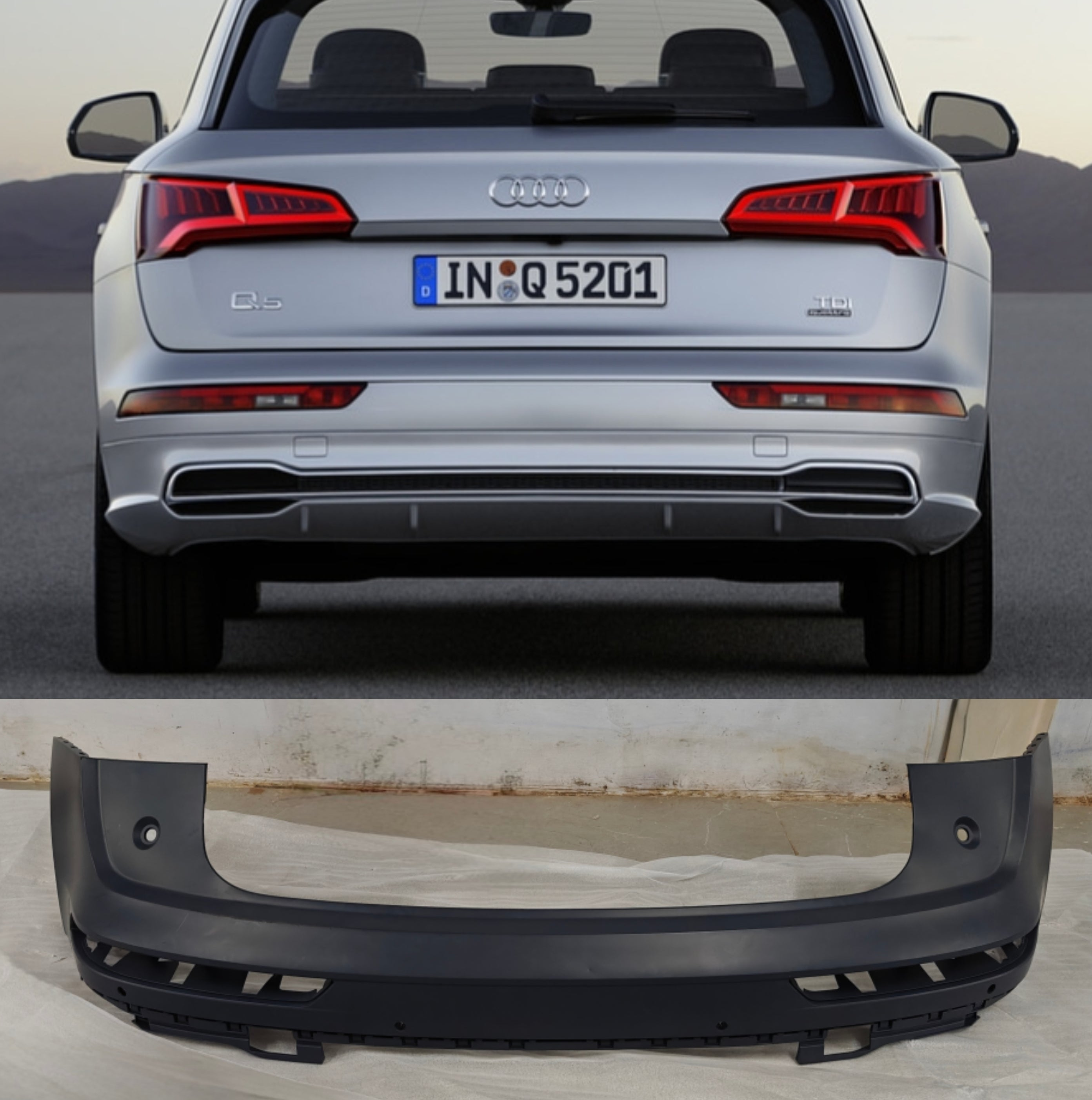 Rear Upper Bumper 80A807067D 80D807067D Compatible With AUDI Q5(80) (2016-2021) Tag No.224