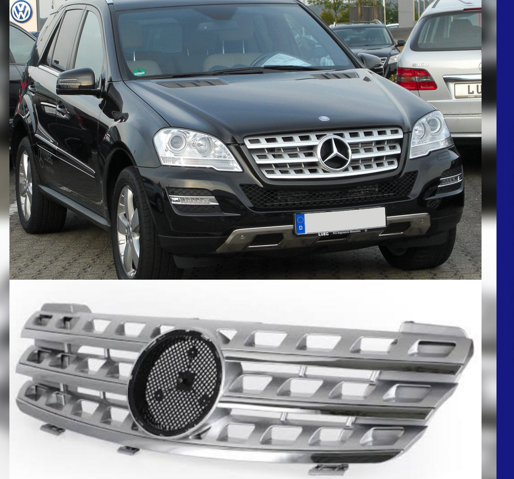AMG Silver Chrome  Show Grill Compatible With Mercedes  Benz ML-Class W164 Tag 144