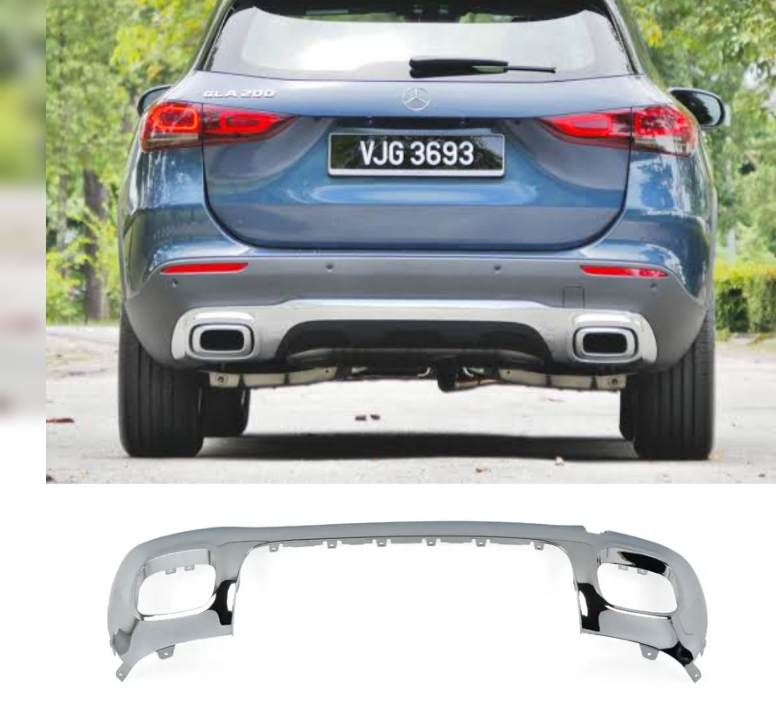 Rear Bumper Chrome A2478859000 Compatible With Mercedes Benz (247) (GLA) (2020-2024) Tag No.227
