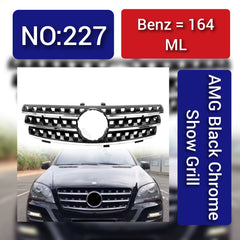 Benz = 164 ML AMG Black Chrome Show Grill Tag 227