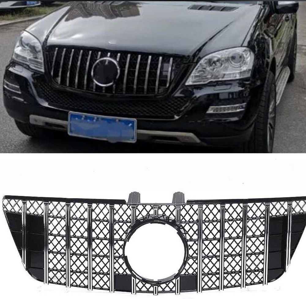 GTR Silver Chrome Show Grill Compatible With Mercedes  Benz ML-Class W164 (2009-2012) Tag 146