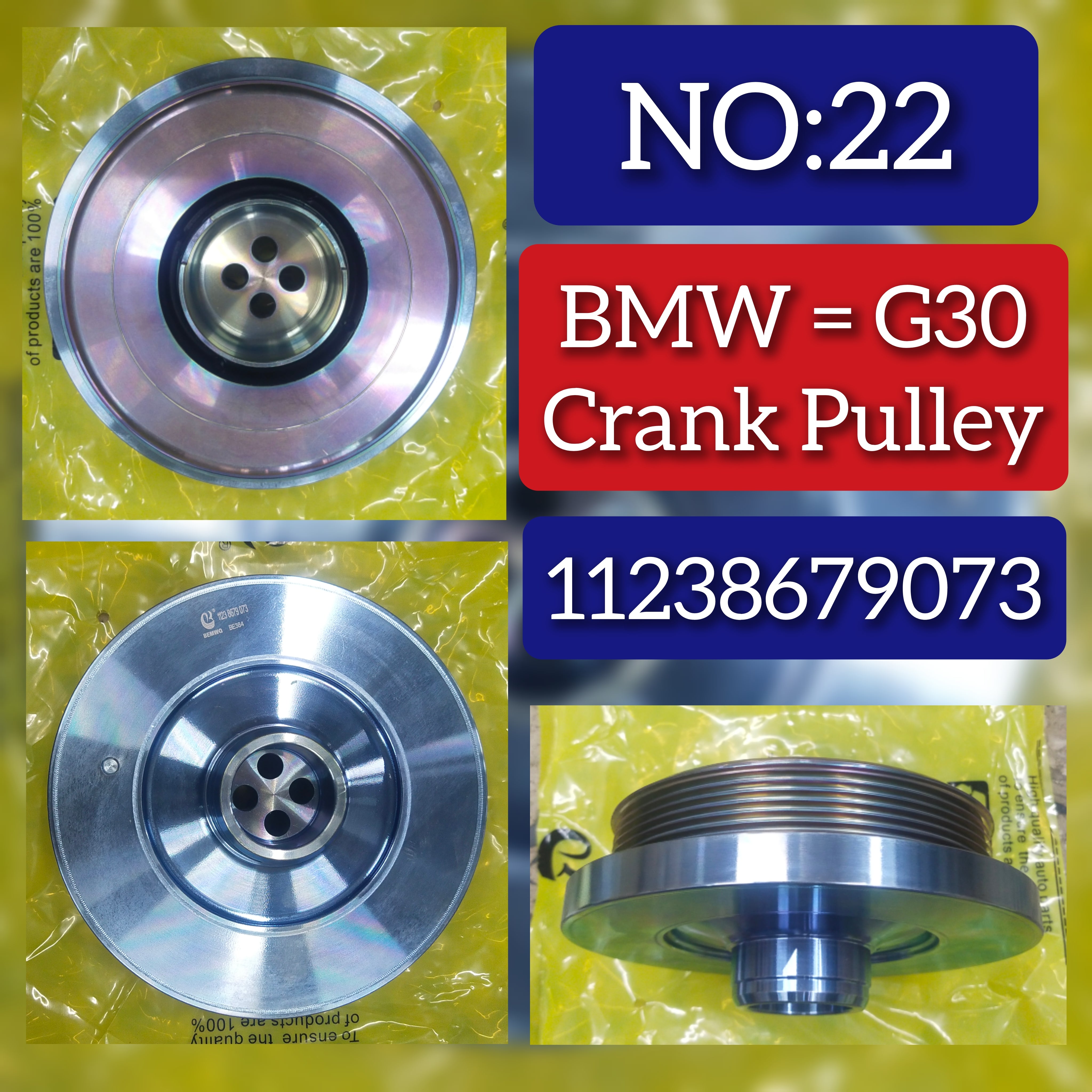 Crankshaft Pulley 11238679073 Compatible With BMW 3-Series (F30, F80) & X3 (G01, F97, G08) & X4 (G02, F98)