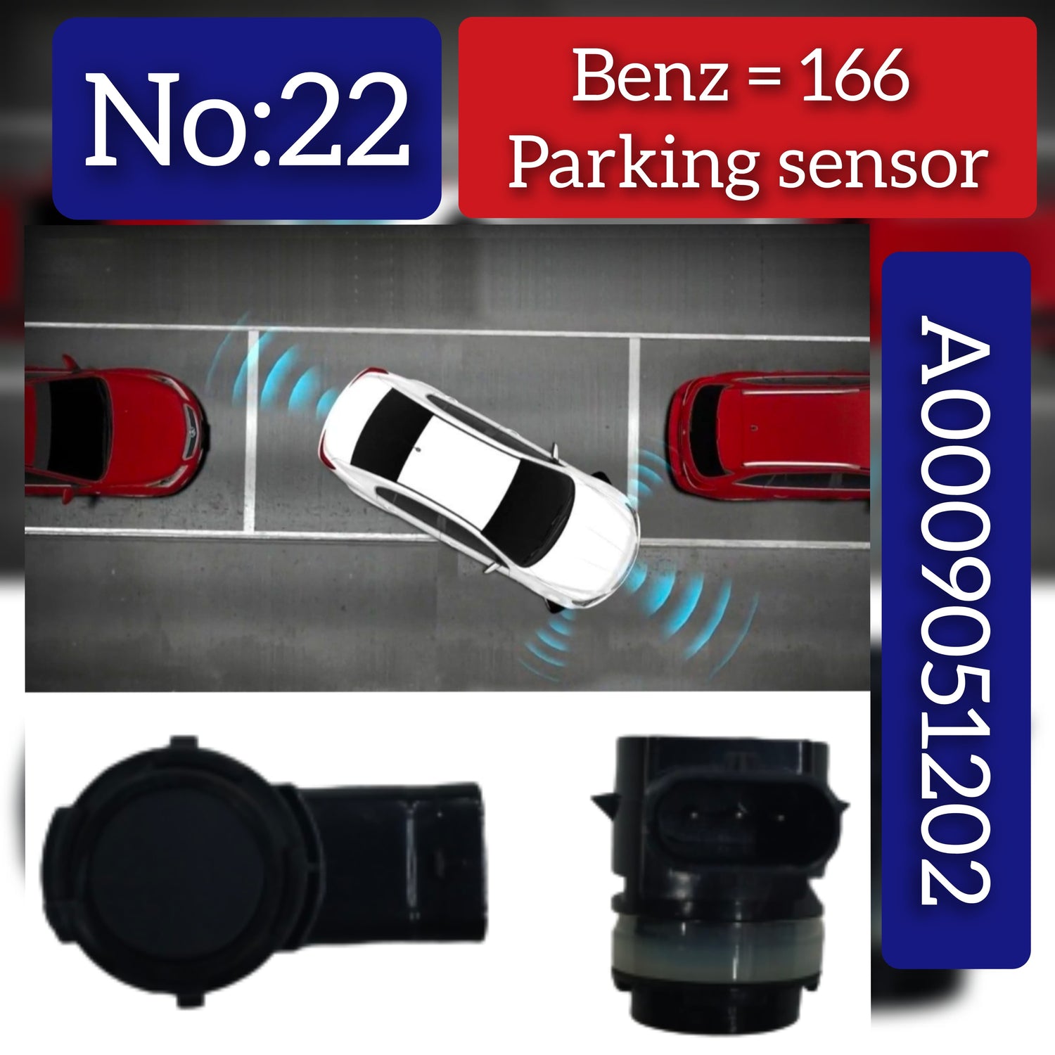 Parking Distance Control Sensors A0009051202 Compatible With AUDI A3 A4 A5 Q5 Q7 Tag-PS-22