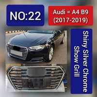 Show Grill Compatible With  Audi A4 B9(2017-19) Shiny Silver Chrome Tag 22