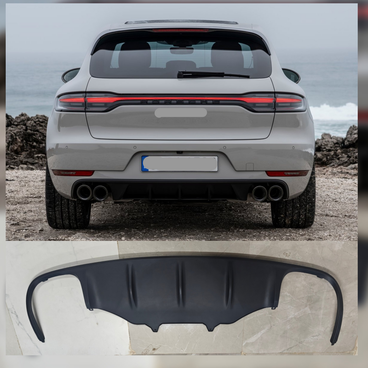 Rear Bumper Spoiler 95B807834 1EO Compatible With Porsche Macan (2018-2021) Tag NO.232