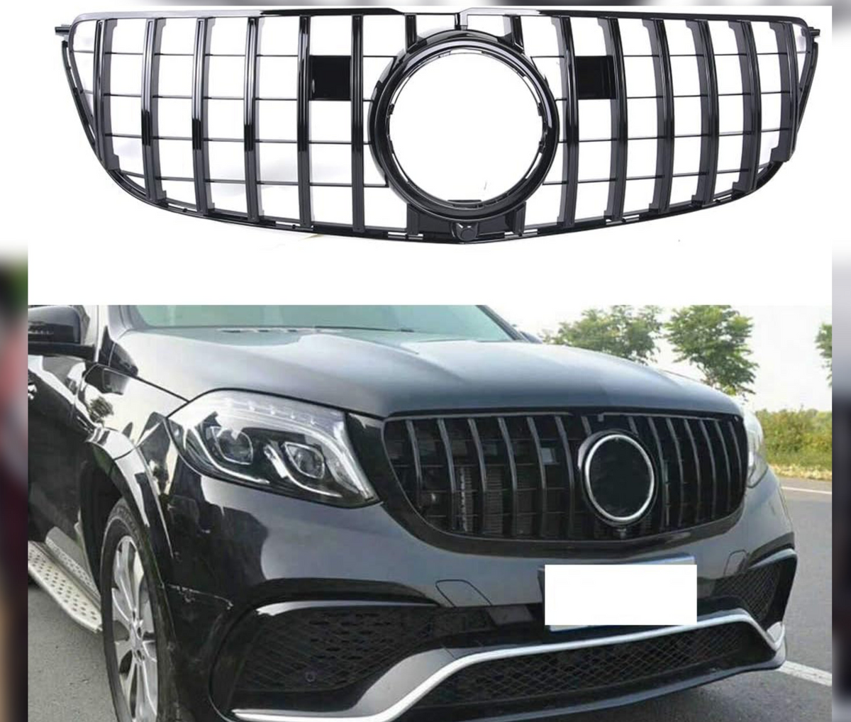 GTR Black Chrome Show Grill Compatible With  Mercedes  Benz GLS-Class W166 Tag 186