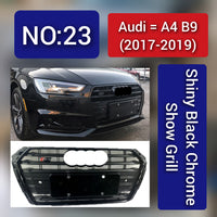 Show Grill Compatible With Audi A4 B9(2017-19) Shiny Black Chrome Tag 23