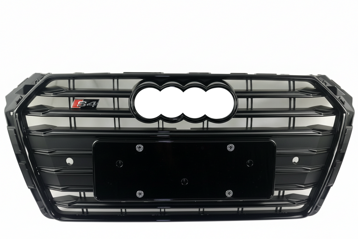 Show Grill Compatible With Audi A4 B9(2017-19) Shiny Black Chrome Tag 23