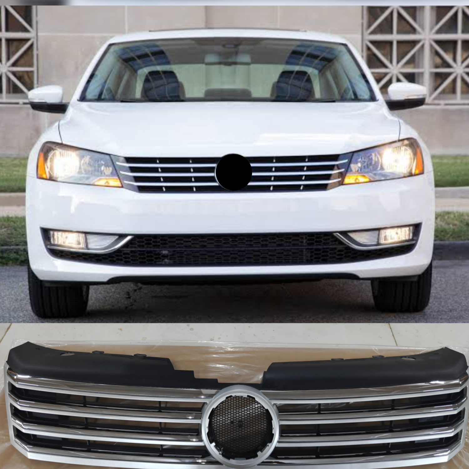 Front Bumper Show Grill 3AD853651 Compatible With Volkswagen PASSAT B7 (362) Tag No.23