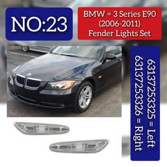 Marker Turn Signal Indicator Light Left 63137253325 & Right 63137253326 (Common : 63136932997 63136932998) Compatible with BMW 3 (E90) 3 Convertible (E93) 3 Coupe (E92) X1 (E84) Tag No.23