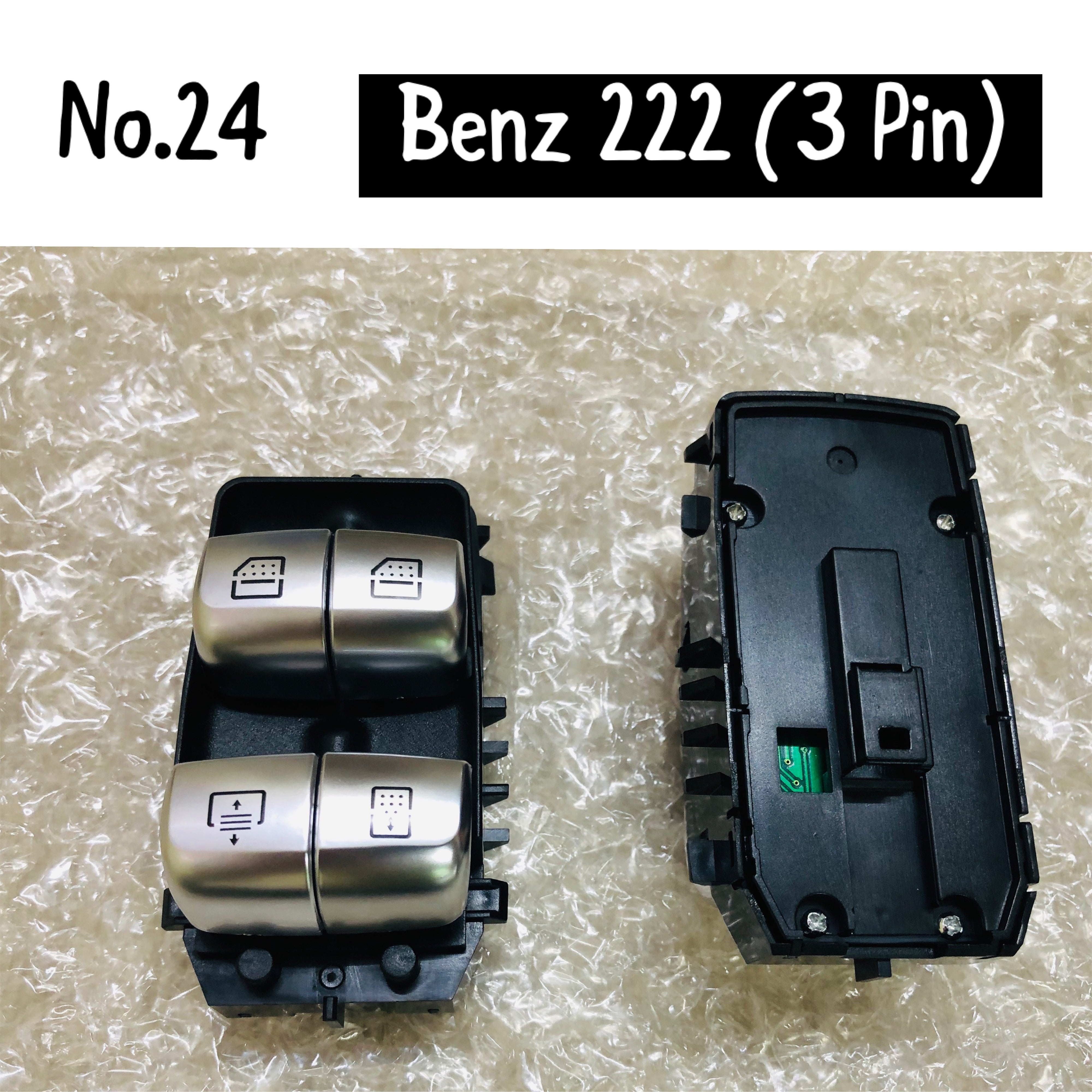 Genuine MERCEDES Benz S-CLASS W222 & E-CLASS W213 3 Pin Window Black Switch Compatible with W213/W222 Models 2229051505 Tag-SW-24