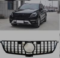 GTR Black Chrome Show Grill Compatible With Mercedes  Benz ML-Class W166 (2012-2016) Tag 242