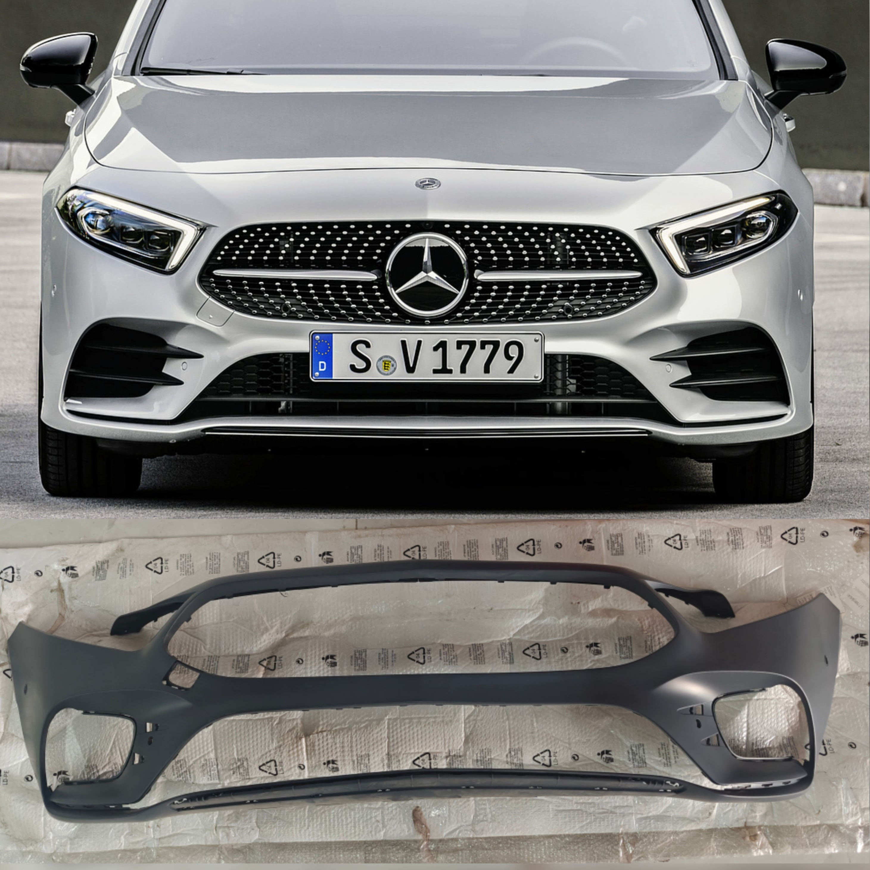 Front Bumper (Without Hole) A1778802801 Compatible With Mercedes-Benz A-CLASS W177 (2018-2023) Tag No.244 A