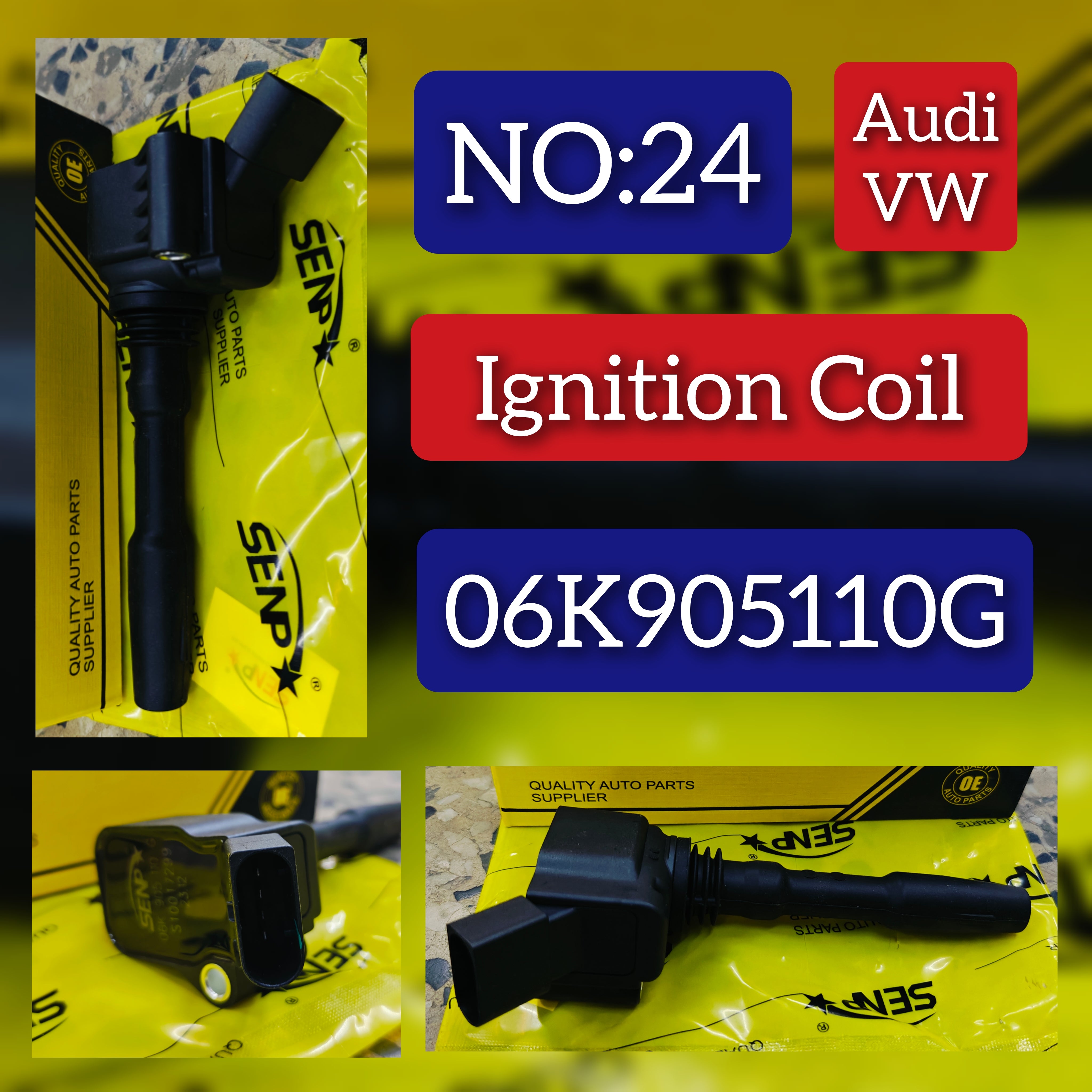 Ignition Coil 06K905110G 06H905110P 06H905110G Compatible With AUDI A4 A5 A6 & VW VW TIGUAN ALLSPACE (BW2, BJ2)