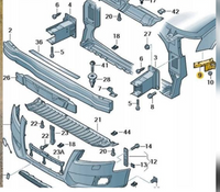 Front Bumper Bracket Left 8K0807283E 8K0807283H & Right 8K0807284E 8K0807284H Compatible With AUDI A4 B8 (8K2) | A4 / S4 (2012-2015) Tag No.24