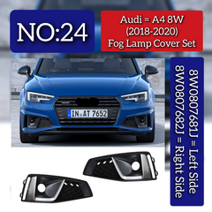 Fog Lamp Cover Set Left 8W0807681J & Right 8W0807682J Compatible With Audi A4 (2016-19) Tag No.24