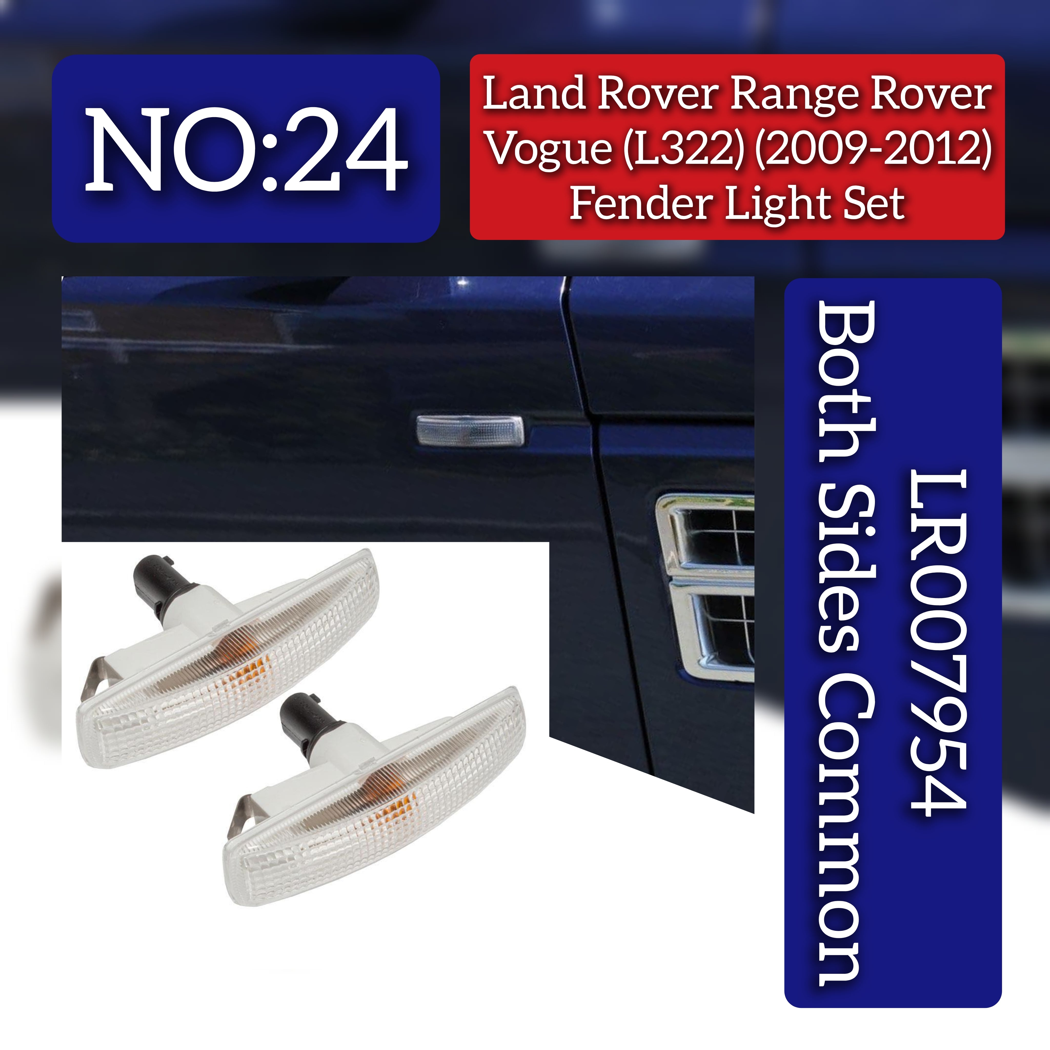 Fender Light Set Both Side Common LR007954 Compatible With Land Rover Range Rover Vogue - L322 (2009-2012) Tag No.24