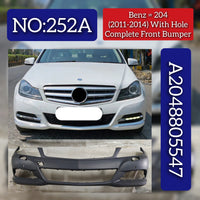 Complete Front Bumper With Hole A2048805547 Compatible With MERCEDES-BENZ C Class W204 (2011-2014) No :- 252A