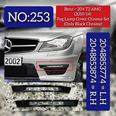 Fog Lamp Cover Chrome Left 2048853774 & Right 2048853874 Compatible With Mercedes Benz (204) (T2) (AMG) (2010-2014) Tag No.253