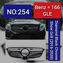 Benz = 166 GLE Diamond Black Chrome Show Grill (2016-2020) Tag 254