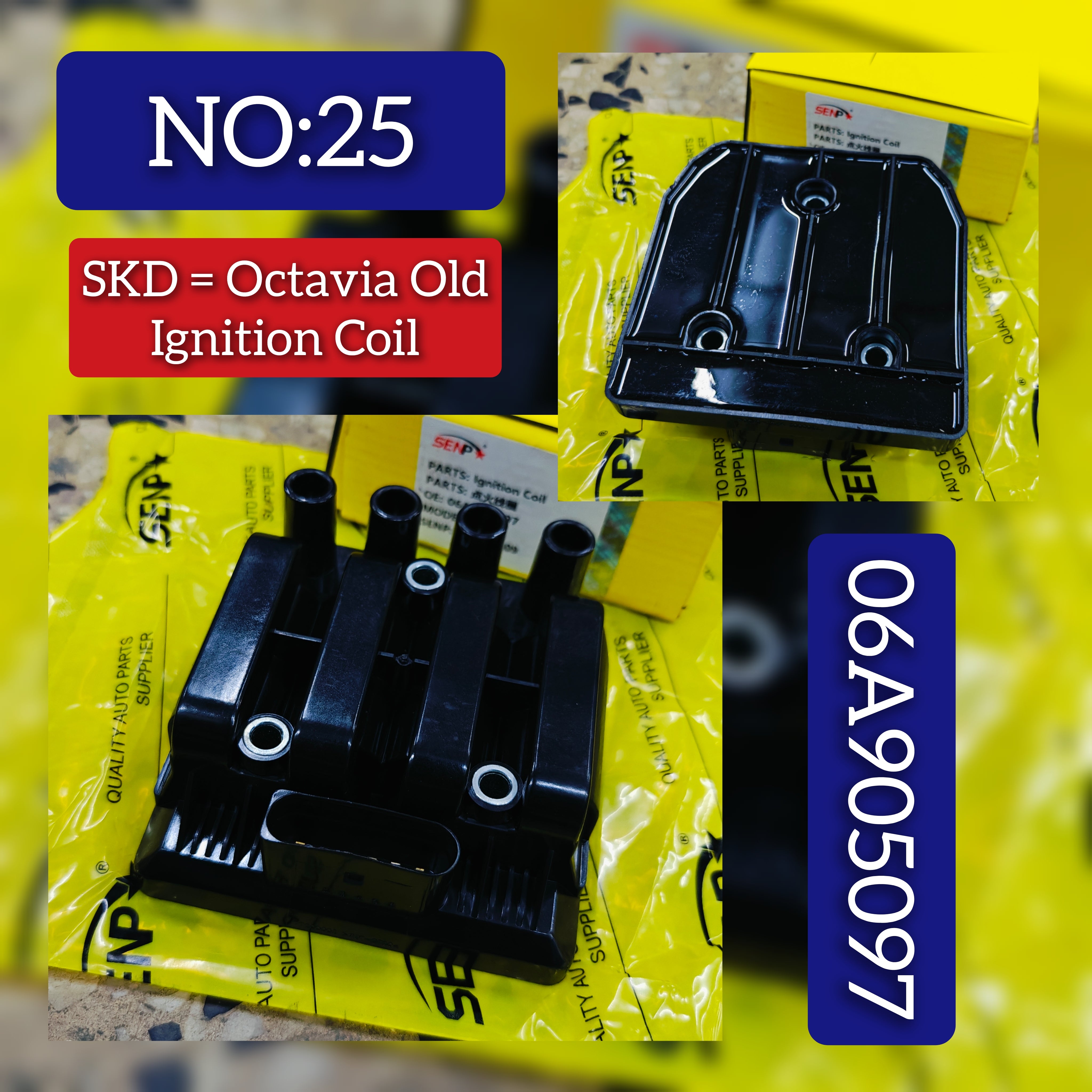 Ignition Coil 06A905097 Compatible With SKODA OCTAVIA I (1U2) & VW NEW BEETLE (9C1, 1C1)
