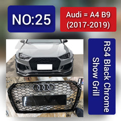 Audi A4 B9(2017-19) RS4 Black Chrome Show Grill Tag 25