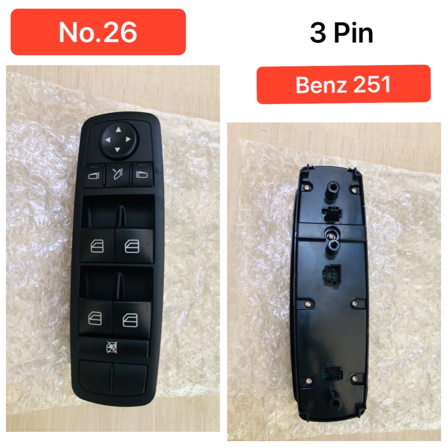 Upgrade Your Mercedes-Benz 251 3 Pin with this Premium Window Black Switch for Models W164 / 251 2518300290 A2518300290 25182003109174 A2518300299051  Tag-SW-26