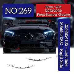 Front Bumper Chrome Left 2068854102 & Right 2068854202 Compatible With Mercedes-Benz C-CLASS W206 (2022-2025) Tag No.269