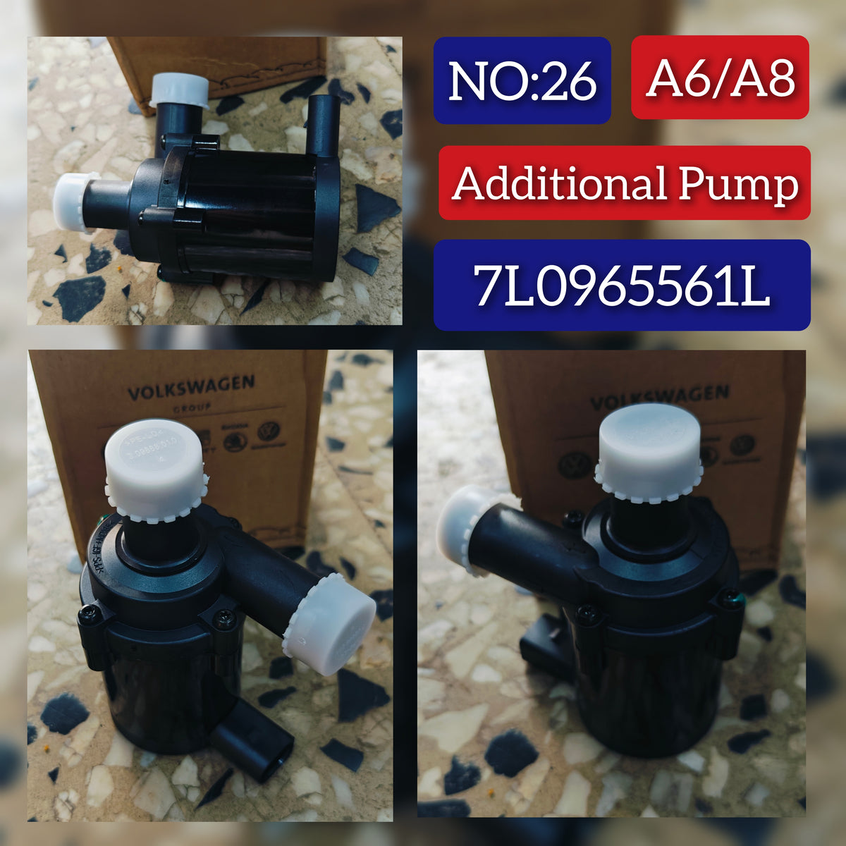 Additional Auxiliary Water Pump 7L096556L Compatible with AUDI A6 & A8 Tag No.26