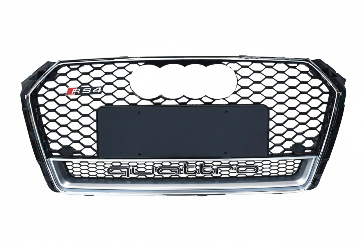 Show Grill Compatible With   Audi A4 B9(2017-19) RS4 Quattro Chrome Tag 26