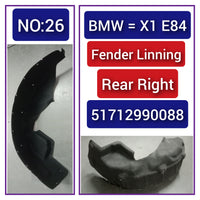 Rear Right Fender Liner 51712990088 Compatible With BMW X1 E84 Tag-FE-26