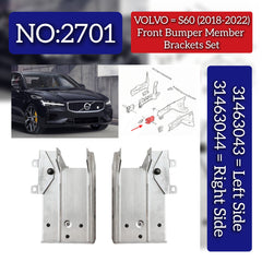 Front Bumper Member Brackets Set Left 31463043 Right 31463044 Compatible With Volvo S60 Tag No.2701