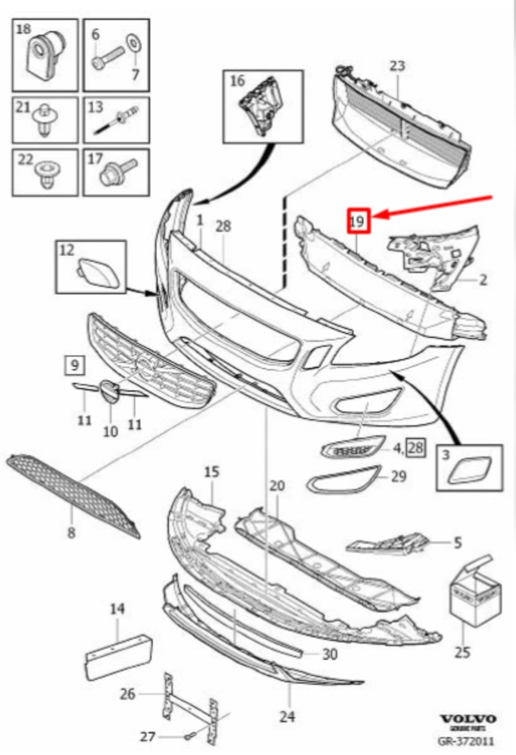 Front Inner Bumper Bracket 31323427 Compatible With Volvo S60 Tag No.2703