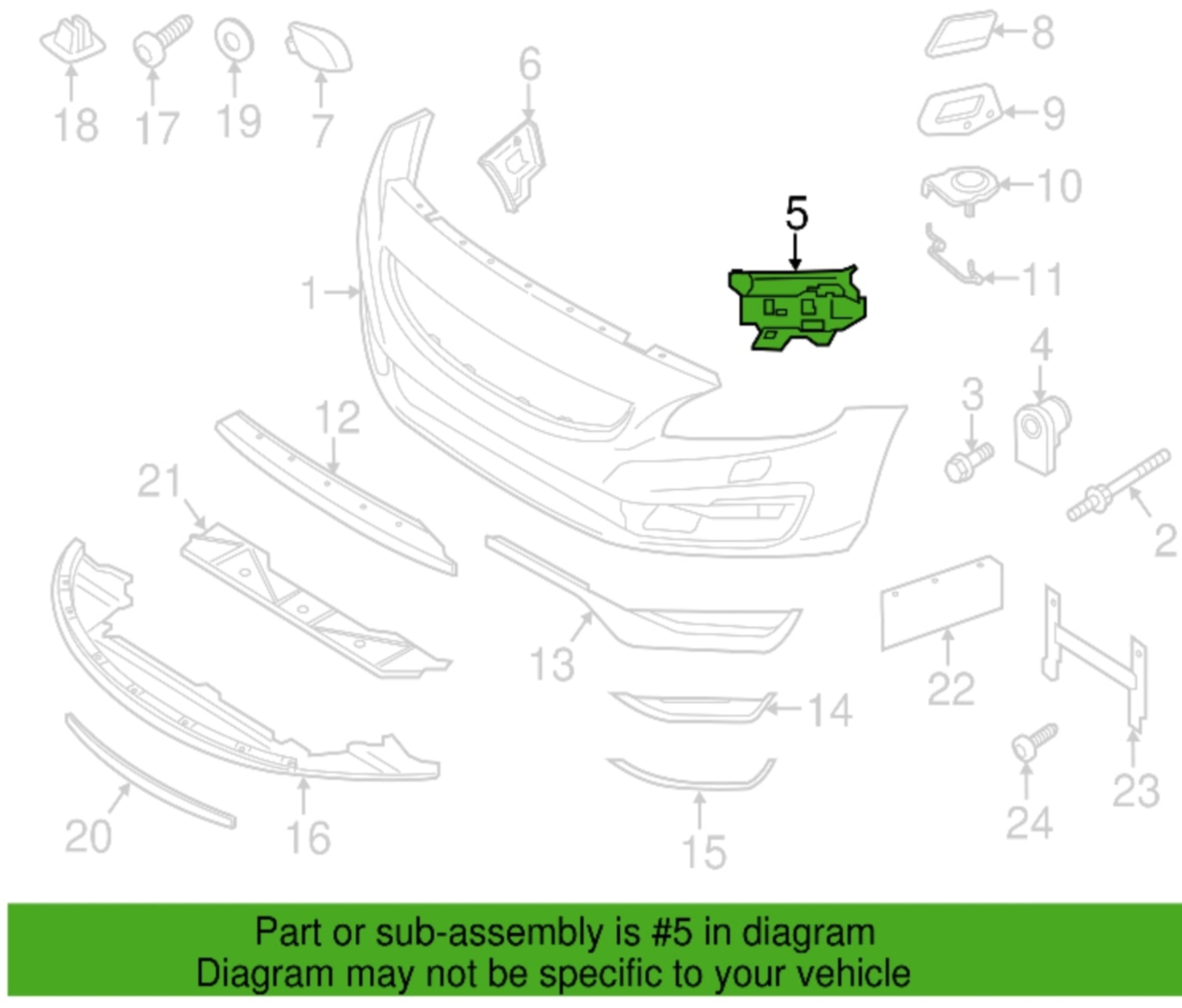 Front  Bumper Bracket Left 31323840 31364356 & Right 31323841 31364357 Compatible With  VOLVO S60 (2014-2018) Tag No.2706