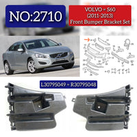 Front Bumper Bracket Left 30795049 & Right 30795048 Compatible With VOLVO S60 (2011-2013) Tag No.2710