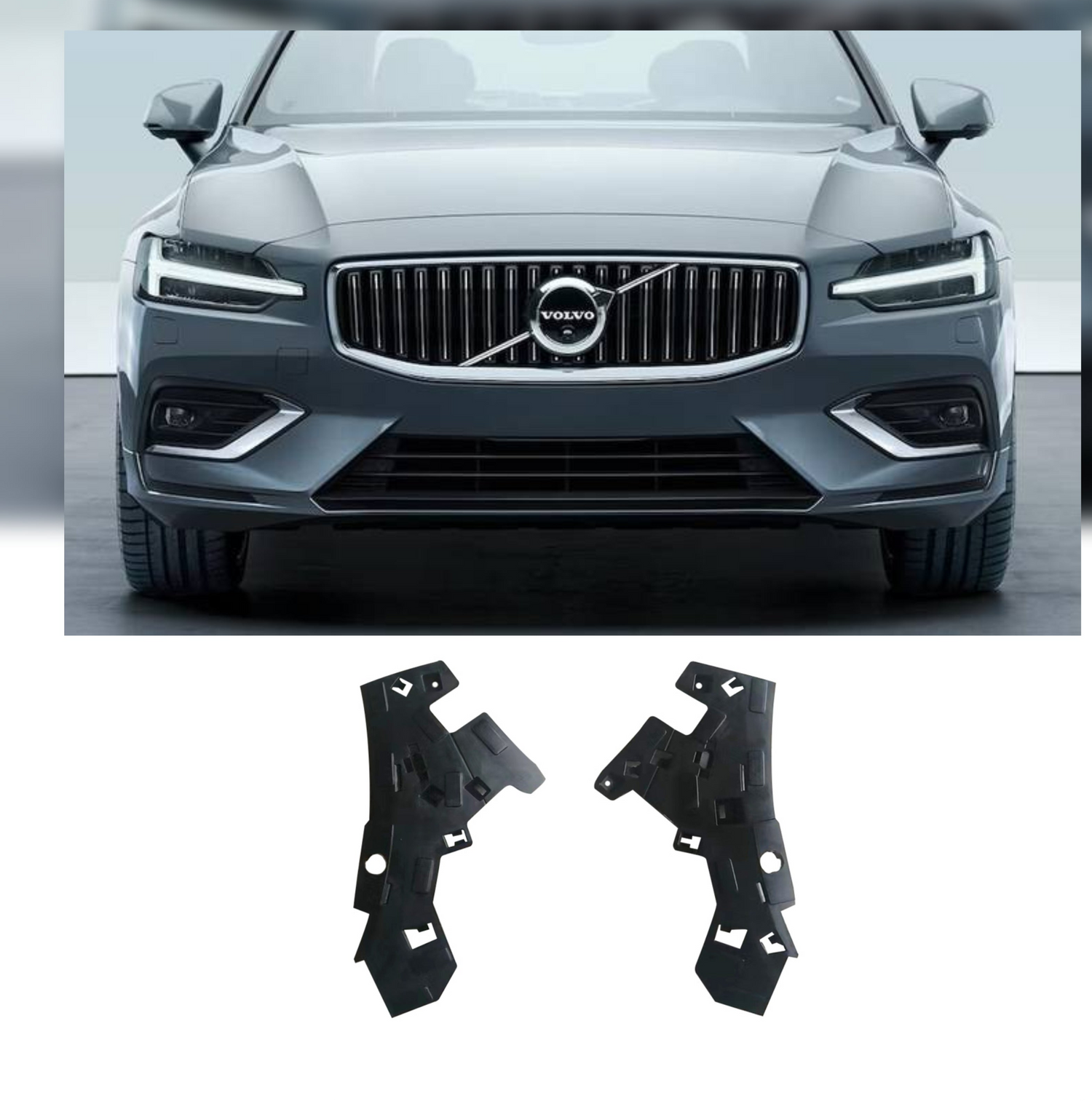 Front Bumper Bracket Set Left 31455904 & Right 31455905 Compatible With Volvo S60 (2019-25) Tag No.2711