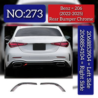 Rear Bumper Chrome Left 2068853904 & Right 2068854104 Compatible With Mercedes-Benz C-CLASS W206 (2022-2025) Tag No.273